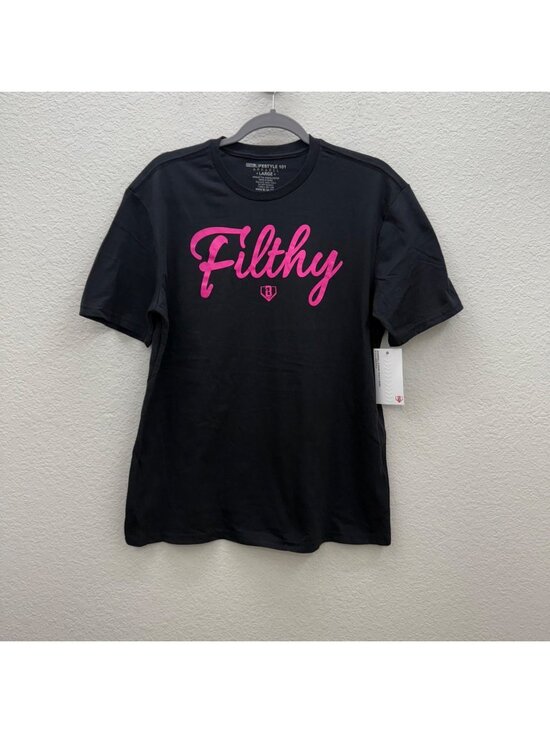 Baseball Lifestyle 101 Other - Baseball Lifestyle 101 Filthy Black Short Sleeve Graphic T Shirt Mens Large NEW